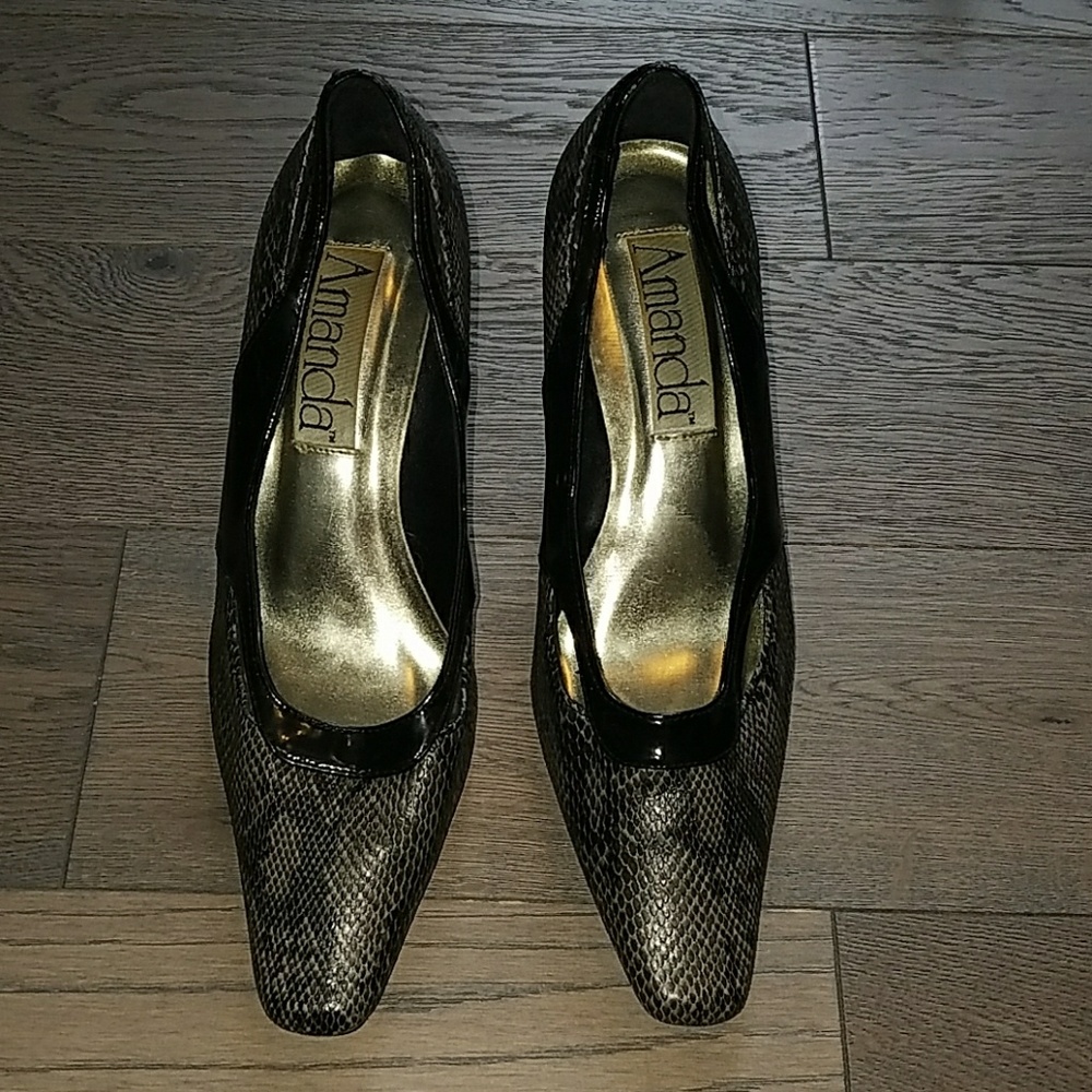 Amanda faux snakeskin heels